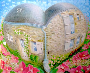 Painting titled "Maison Locmaria en…" by Applestrophe, Original Artwork, Acrylic