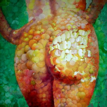 Painting titled "En pomme, Anniversa…" by Applestrophe, Original Artwork, Acrylic