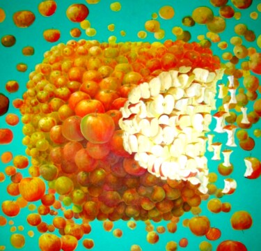 Schilderij getiteld "Transforme ma Pomme…" door Applestrophe, Origineel Kunstwerk, Acryl
