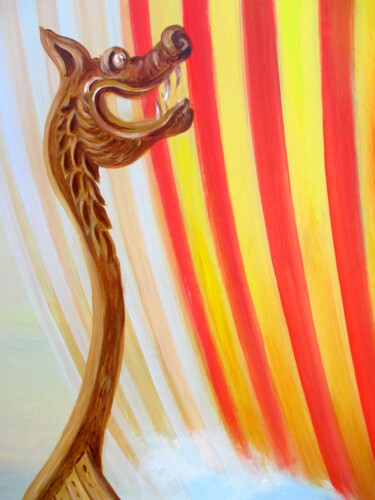 Painting titled "Tableau Viking Trai…" by Applestrophe, Original Artwork, Acrylic