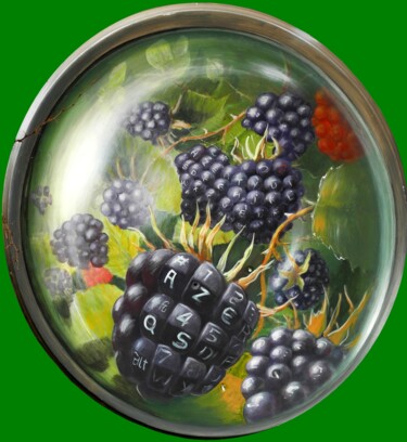 Картина под названием "Parabole BLACKBERRY…" - Applestrophe, Подлинное произведение искусства, Гуашь