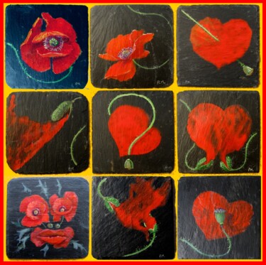 Peinture intitulée "DÉPARTS ARDOISES CO…" par Applestrophe, Œuvre d'art originale, Acrylique