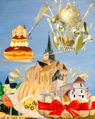 Картина под названием "Atelier Pommier Aff…" - Applestrophe, Подлинное произведение искусства, Акрил