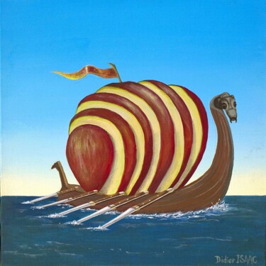 Pintura intitulada "landart viking 911-…" por Applestrophe, Obras de arte originais, Acrílico