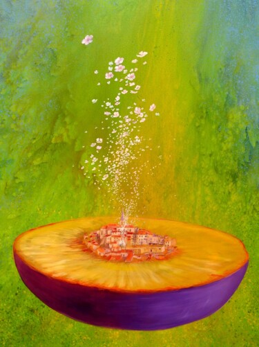 Pintura titulada "BRIGNOLE (Var) sa v…" por Applestrophe, Obra de arte original, Acrílico