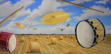 Schilderij getiteld ""Ballotages Fanfart…" door Applestrophe, Origineel Kunstwerk, Acryl