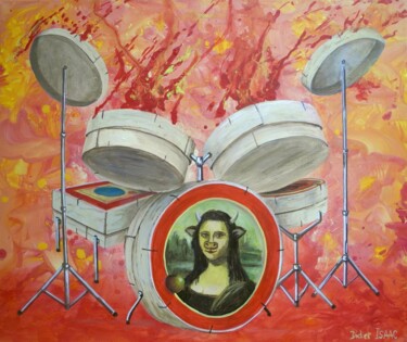 Painting titled ""Drums Nana-Lisa" p…" by Applestrophe, Original Artwork, Acrylic