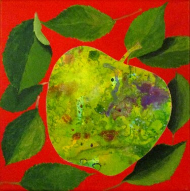 Malerei mit dem Titel "Pomme par Christine…" von Applestrophe, Original-Kunstwerk, Acryl