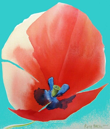 Schilderij getiteld "COQUELICOT SYMBOLE…" door Applestrophe, Origineel Kunstwerk, Acryl