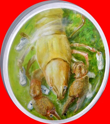 Painting titled "Paraboles Crevette…" by Applestrophe, Original Artwork, Oil