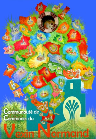 Schilderij getiteld "Communauté de commu…" door Applestrophe, Origineel Kunstwerk, Acryl