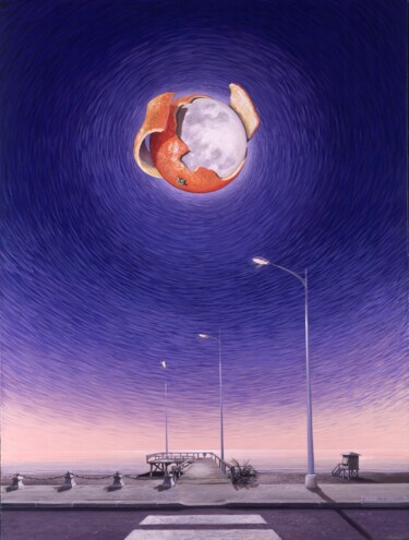 Peinture intitulée "la plage de ma vill…" par Applestrophe, Œuvre d'art originale, Acrylique