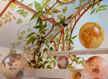 Peinture intitulée "Fresque Gisors avec…" par Applestrophe, Œuvre d'art originale, Acrylique