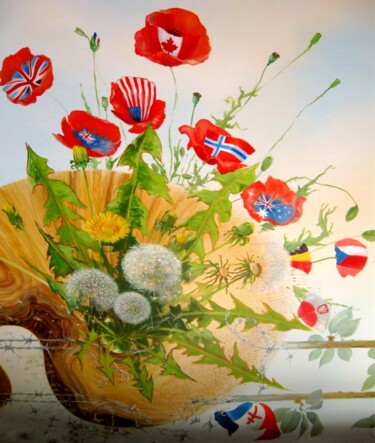 Pittura intitolato "6 juin 1944  Norman…" da Applestrophe, Opera d'arte originale, Acrilico
