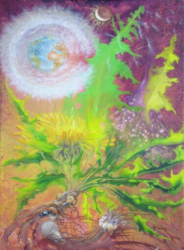 Peinture intitulée "Planète en notre ja…" par Applestrophe, Œuvre d'art originale, Acrylique Monté sur artwork_cat.