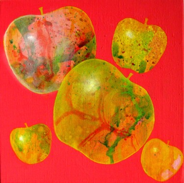 Painting titled "Pommes 2009 en effe…" by Applestrophe, Original Artwork, Acrylic