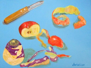 Schilderij getiteld "Pommes 2012 Christi…" door Applestrophe, Origineel Kunstwerk, Acryl