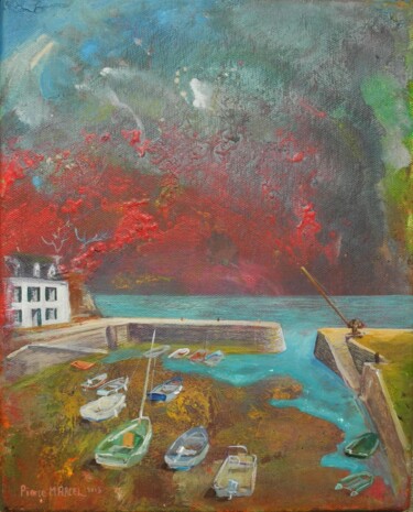 Painting titled "PORT LAY de L'ÎLE D…" by Applestrophe, Original Artwork, Acrylic
