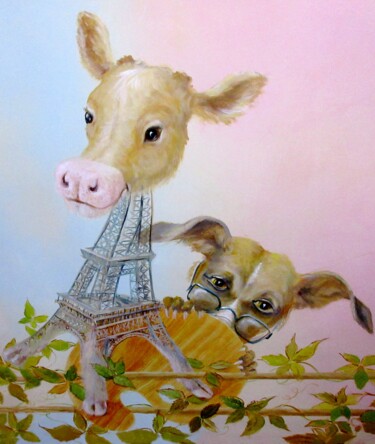 Pintura titulada "PARIS, PARIGOTS-TÊT…" por Applestrophe, Obra de arte original, Acrílico