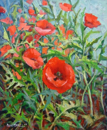 Painting titled "MES COQUELICOTS,  L…" by Applestrophe, Original Artwork, Acrylic
