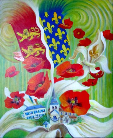 Картина под названием "Présente toujours l…" - Applestrophe, Подлинное произведение искусства, Акрил