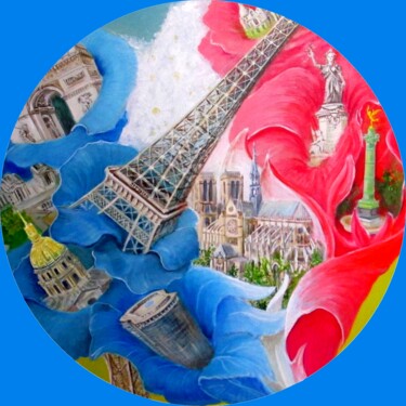 Painting titled "PARIS et autres vil…" by Applestrophe, Original Artwork, Acrylic