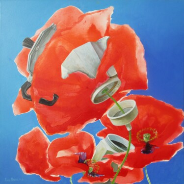 Peinture intitulée "Boire Cafetière aux…" par Applestrophe, Œuvre d'art originale, Acrylique