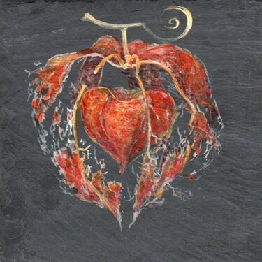 Painting titled "Physalis, amour en…" by Applestrophe, Original Artwork, Acrylic