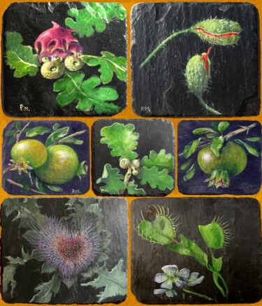 Fotografie mit dem Titel "Ardoises peintes à…" von Applestrophe, Original-Kunstwerk, Acryl