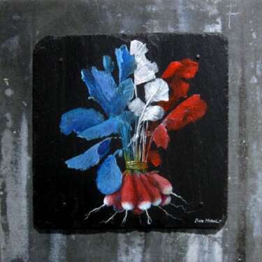 Schilderij getiteld "Radis BLEU BLANC RO…" door Applestrophe, Origineel Kunstwerk, Acryl