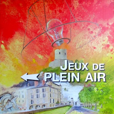 Pittura intitolato "JEUX de PLEIN AIR C…" da Applestrophe, Opera d'arte originale, Acrilico