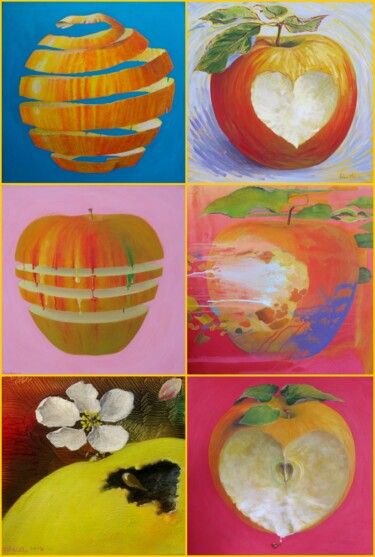 Pintura intitulada "En départs 1999 à G…" por Applestrophe, Obras de arte originais, Acrílico