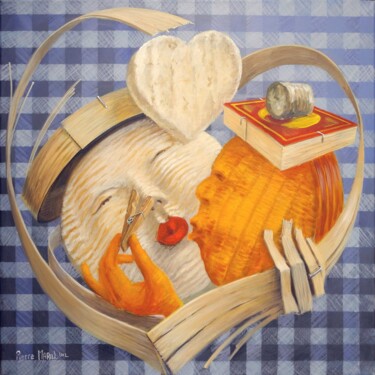 Malerei mit dem Titel ""Bisous à la Norman…" von Applestrophe, Original-Kunstwerk, Acryl