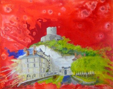 Schilderij getiteld "Le château de Roche…" door Applestrophe, Origineel Kunstwerk, Acryl