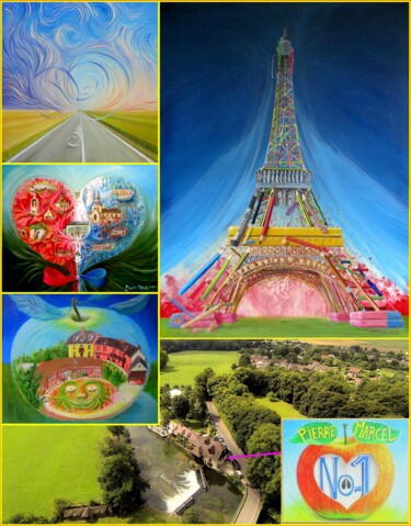 5 tableaux, 3 à vendre 2375 € Restaurant Moulin de Fourges Painting titled "5 tableaux, 3 à ven…" by Applestrophe, Original Artwork, Acrylic