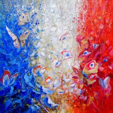 Painting titled "France bouquet d'os…" by Applestrophe, Original Artwork, Acrylic Mounted on Wood Stretcher frame