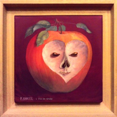 Ζωγραφική με τίτλο "En vrais Île-de-Gro…" από Applestrophe, Αυθεντικά έργα τέχνης, Ακουαρέλα Τοποθετήθηκε στο Ξύλινο πάνελ