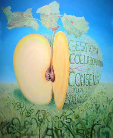 Картина под названием "Mon ami Jean-Luc-Fl…" - Applestrophe, Подлинное произведение искусства, Акрил Установлен на Другая же…