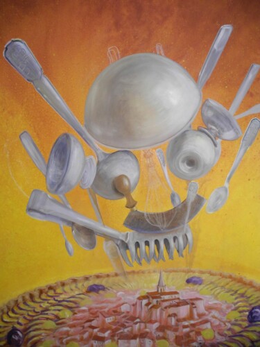 Pintura titulada "L'Appétit  FRONT NA…" por Applestrophe, Obra de arte original, Acrílico Montado en Bastidor de camilla de…