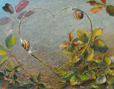 Painting titled "Course d'amour à l'…" by Applestrophe, Original Artwork, Acrylic