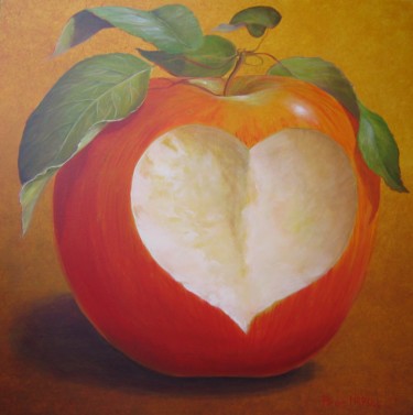 Painting titled "Pomme Amour APPLEST…" by Applestrophe, Original Artwork, Acrylic