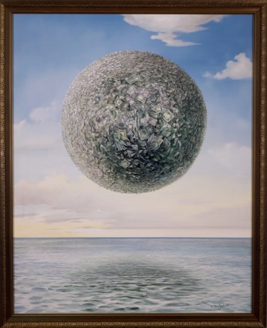 Pintura titulada "La boule de dollars…" por Applestrophe, Obra de arte original, Acrílico