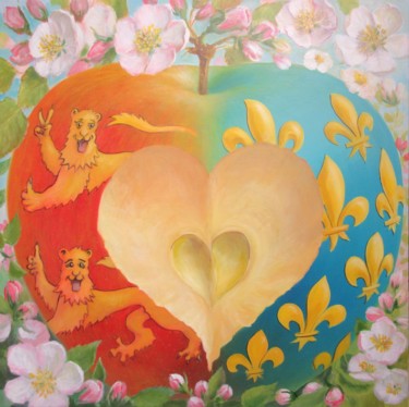 Malerei mit dem Titel "Blason Création Nor…" von Applestrophe, Original-Kunstwerk, Acryl