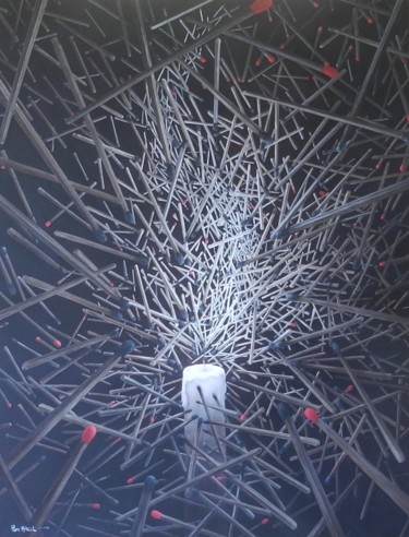 Картина под названием "L'art Majeur Pierre…" - Applestrophe, Подлинное произведение искусства, Акрил Установлен на Деревянна…