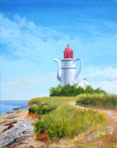 Painting titled "Le phare des Chats…" by Applestrophe, Original Artwork, Acrylic
