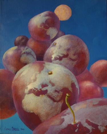 Pintura intitulada "La Fête Prunes de B…" por Applestrophe, Obras de arte originais, Acrílico