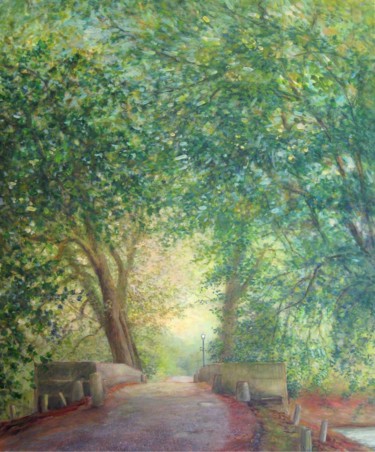 Картина под названием "Pont d'Aveny,  vue…" - Applestrophe, Подлинное произведение искусства, Акрил