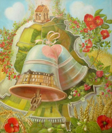 Painting titled "Wedding bells art,…" by Applestrophe, Original Artwork, Acrylic