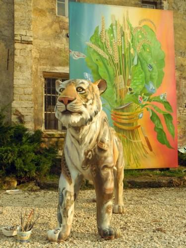 Escultura titulada "Sculpture Tigre AAB…" por Applestrophe, Obra de arte original, Plástico