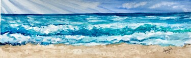 Malerei mit dem Titel "Ocean Waves" von Aprajita Lal, Original-Kunstwerk, Aquarell